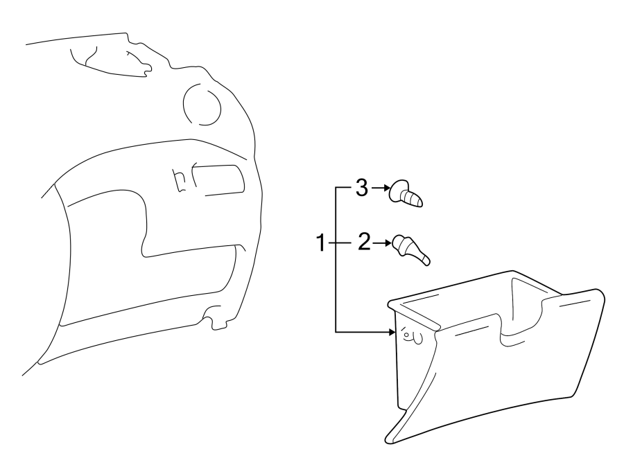 Diagram INSTRUMENT PANEL. GLOVE BOX. for your 2023 Toyota Prius   