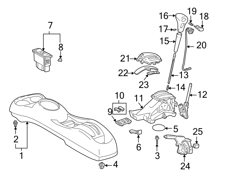 Diagram CENTER CONSOLE. for your 2009 Toyota Tacoma   