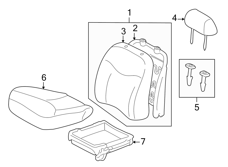 Diagram SEATS & TRACKS. FRONT SEAT COMPONENTS. for your 2016 Toyota Yaris   