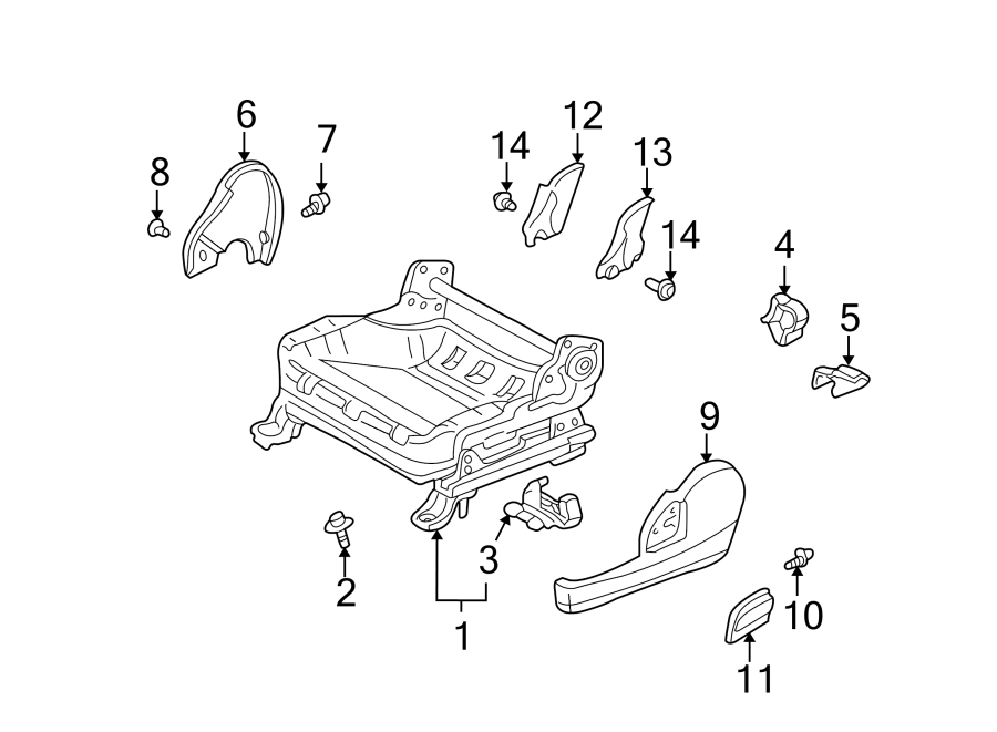 Diagram SEATS & TRACKS. TRACKS & COMPONENTS. for your 2009 Toyota Corolla   