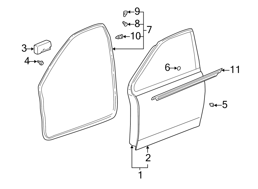 Diagram DOOR & COMPONENTS. for your 1998 Toyota Camry   