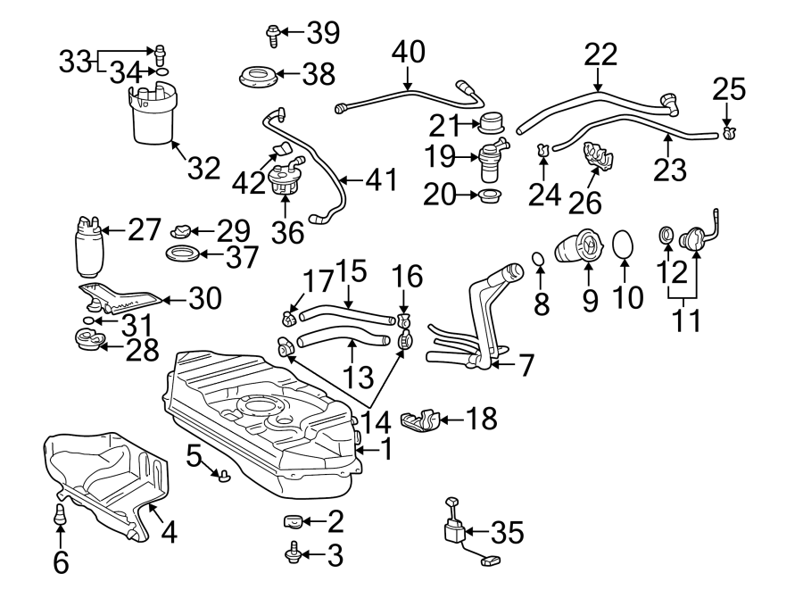 Diagram FUEL SYSTEM COMPONENTS. for your Toyota Prius Prime  