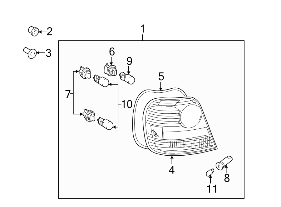 Diagram REAR LAMPS. TAIL LAMPS. for your 2000 Toyota Avalon  XLS Sedan 