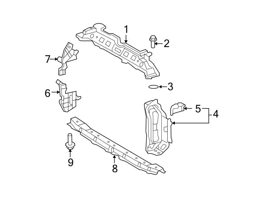 Diagram RADIATOR SUPPORT. for your 2024 Toyota Prius Prime   