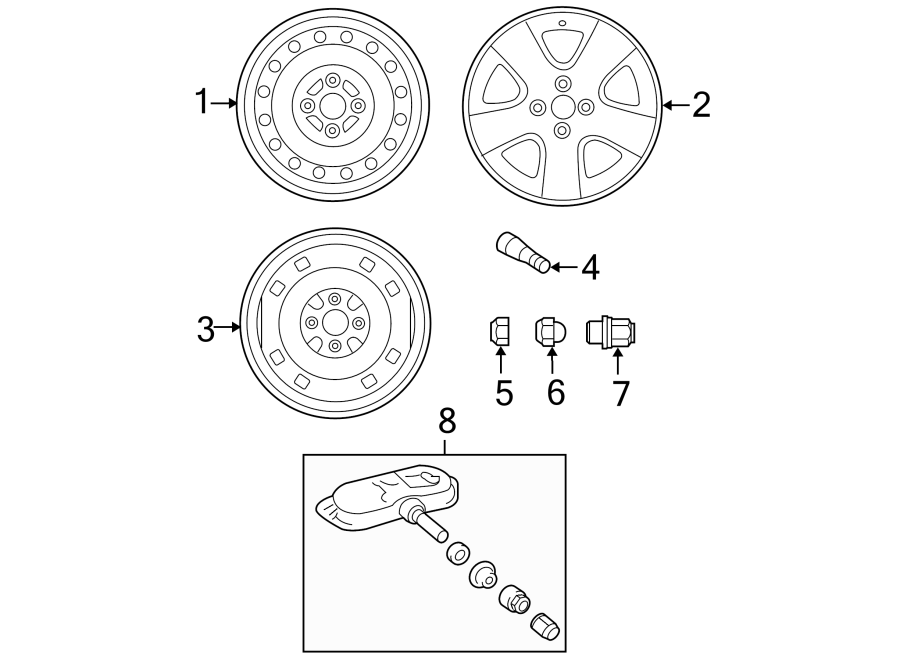 Diagram WHEELS. for your 2012 Toyota Sienna   