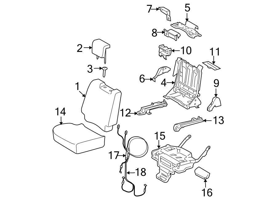 Diagram SEATS & TRACKS. REAR SEAT COMPONENTS. for your 2009 Toyota Sienna   