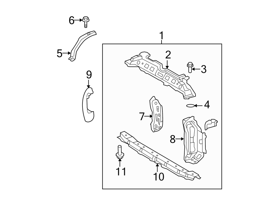 Diagram RADIATOR SUPPORT. for your 2023 Toyota Prius Prime   