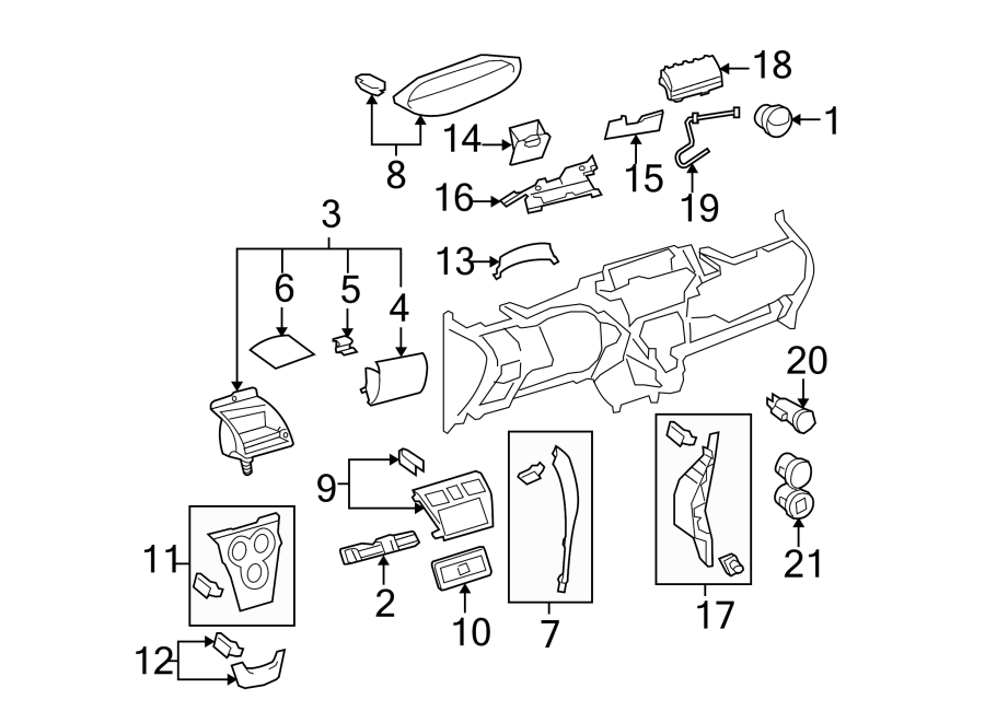 Diagram INSTRUMENT PANEL COMPONENTS. for your 2023 Toyota Tacoma   