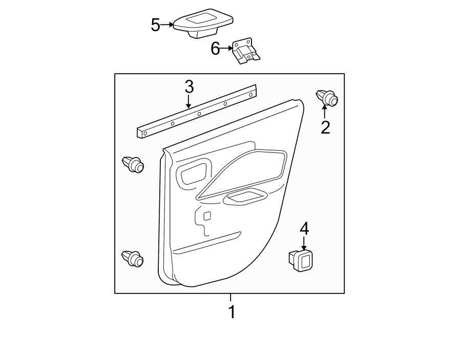 Diagram REAR DOOR. INTERIOR TRIM. for your 2023 Toyota Tundra  Platinum Crew Cab Pickup Fleetside 