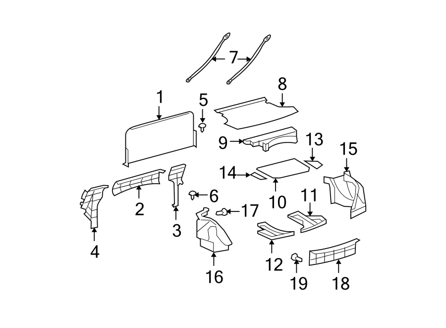 Diagram REAR BODY & FLOOR. INTERIOR TRIM. for your Toyota Prius Plug-In  