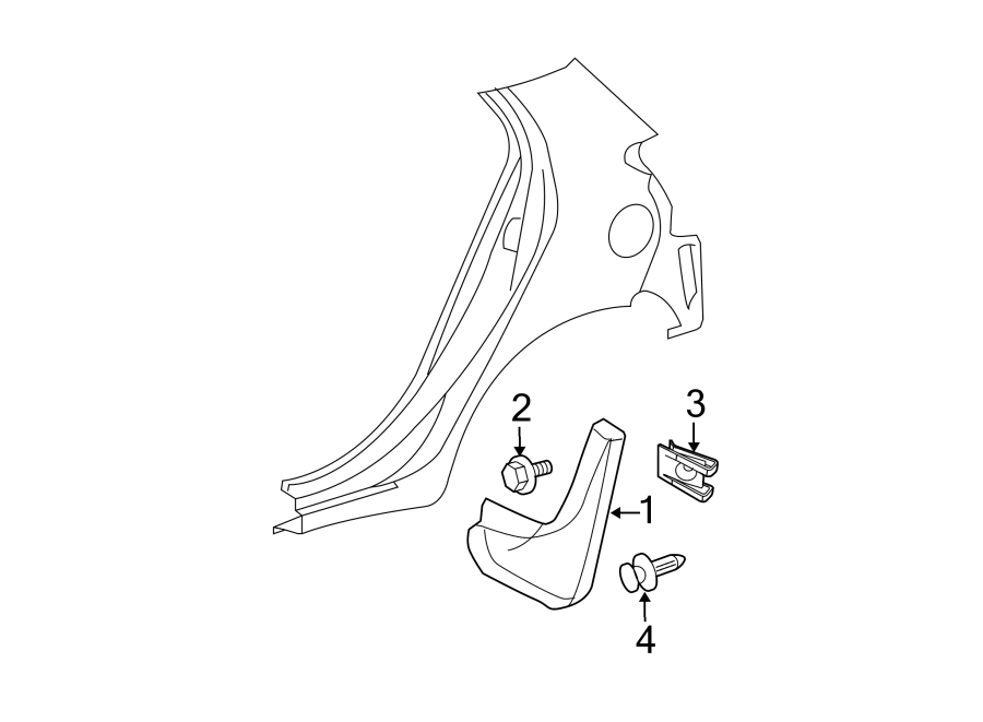 Diagram QUARTER PANEL. EXTERIOR TRIM. for your 2012 Toyota Highlander   