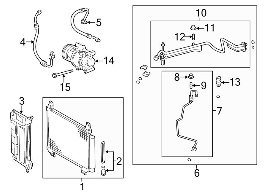 Diagram AIR CONDITIONER & HEATER. COMPRESSOR & LINES. CONDENSER. for your 1994 Toyota Camry   