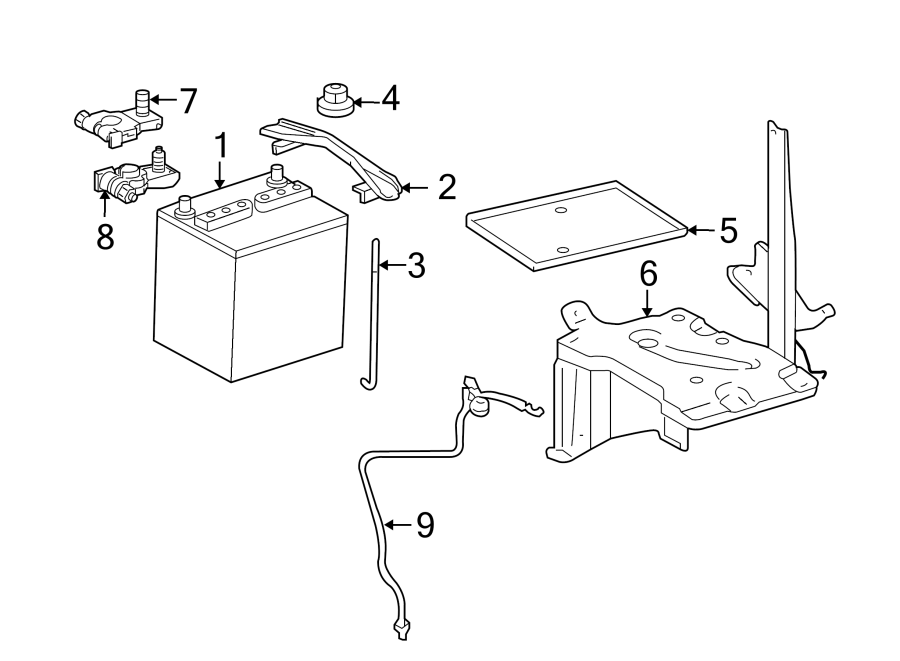 Diagram BATTERY. for your 2008 Toyota Camry 2.4L A/T LE SEDAN 