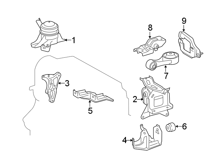 Diagram ENGINE / TRANSAXLE. ENGINE & TRANS MOUNTING. for your 2005 Toyota Solara  SE CONVERTIBLE 