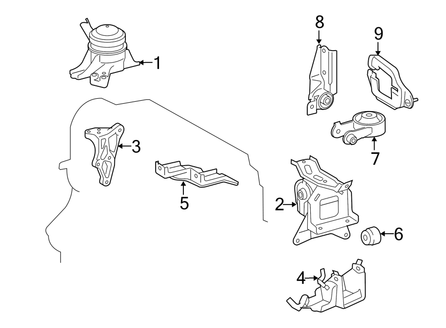 Diagram ENGINE / TRANSAXLE. ENGINE & TRANS MOUNTING. for your 2005 Toyota Solara  SE CONVERTIBLE 