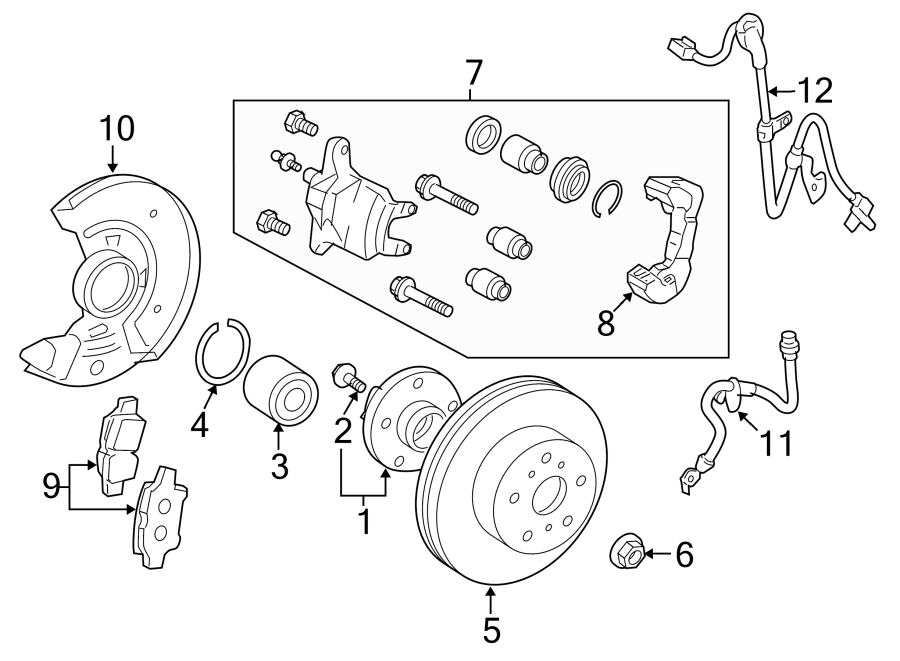 Diagram FRONT SUSPENSION. BRAKE COMPONENTS. for your 2020 Toyota Corolla   