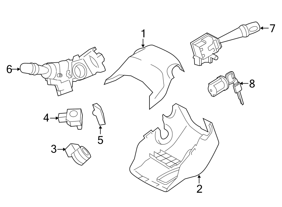 Diagram STEERING COLUMN. SHROUD. SWITCHES & LEVERS. for your 2009 Toyota Sequoia  Platinum Sport Utility 