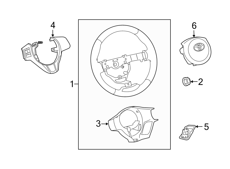 Diagram STEERING WHEEL & TRIM. for your 2019 Toyota Sequoia  Platinum Sport Utility 