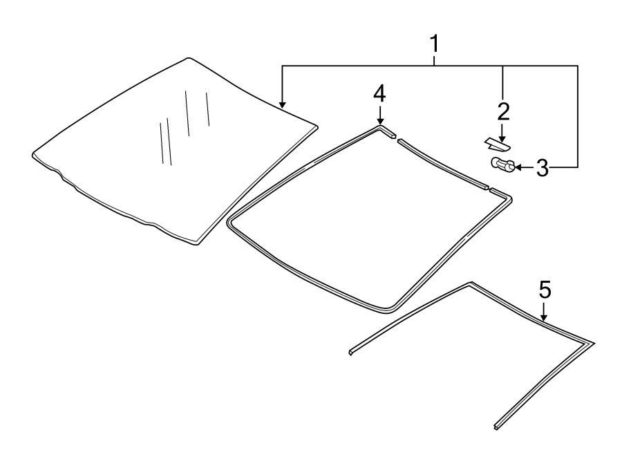 Diagram WINDSHIELD. GLASS. for your 2001 Toyota Avalon  XLS Sedan 