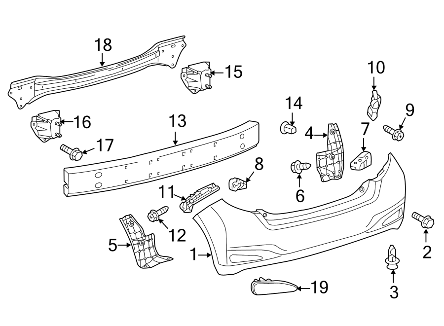 Diagram REAR BUMPER. BUMPER & COMPONENTS. for your 2012 Toyota Yaris   