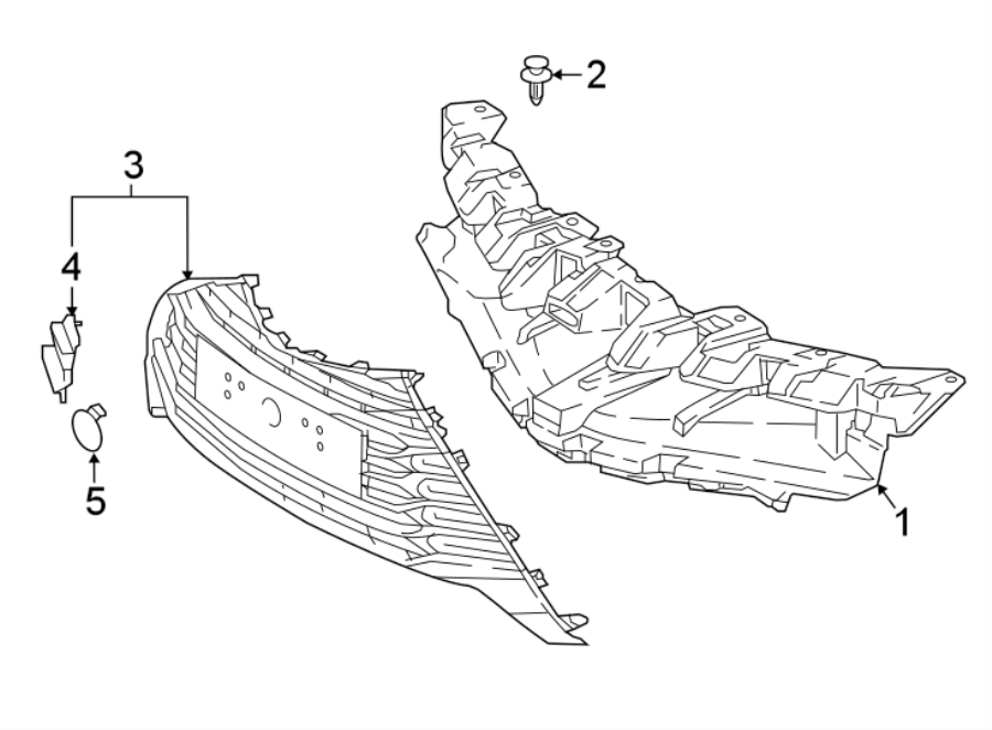 Diagram FRONT BUMPER & GRILLE. GRILLE & COMPONENTS. for your 2011 Toyota Camry 2.5L A/T XLE SEDAN 