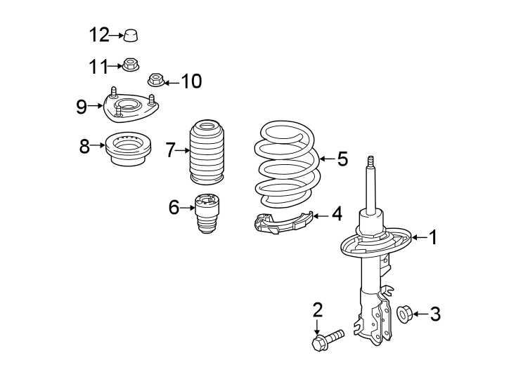 Diagram FRONT SUSPENSION. STRUTS & COMPONENTS. for your 2018 Toyota Avalon   