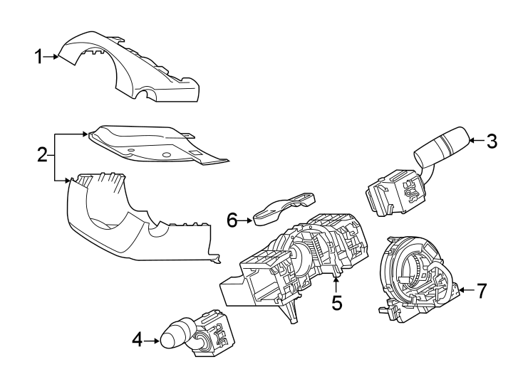 Diagram STEERING COLUMN. SHROUD. SWITCHES & LEVERS. for your Toyota Yaris  