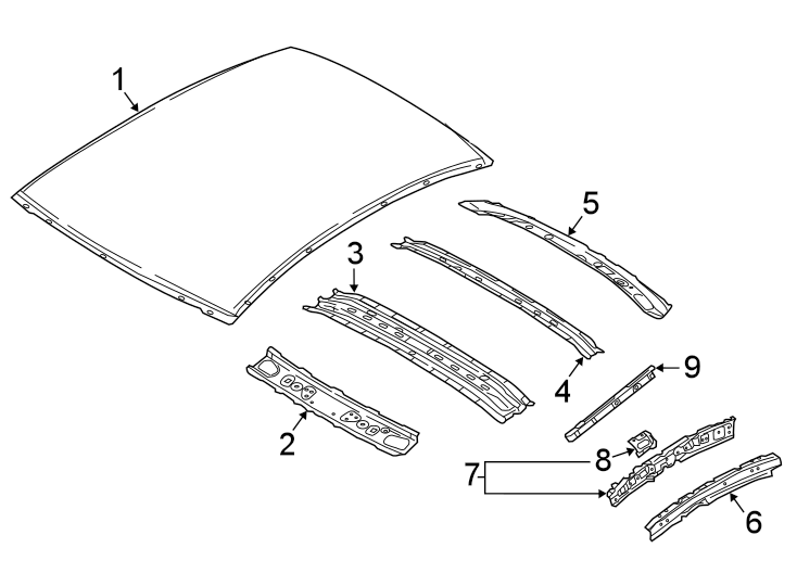 Diagram ROOF & COMPONENTS. for your Toyota Yaris  