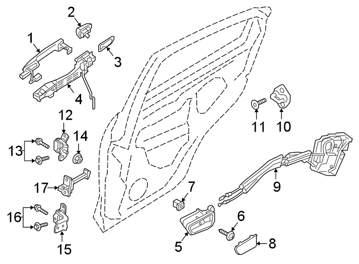 Diagram REAR DOOR. LOCK & HARDWARE. for your 2013 Toyota Tacoma   