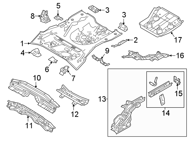 Diagram REAR BODY & FLOOR. FLOOR & RAILS. for your Toyota Yaris  