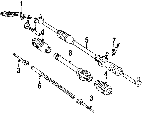 Diagram STEERING GEAR & LINKAGE. for your 2015 Toyota Corolla   