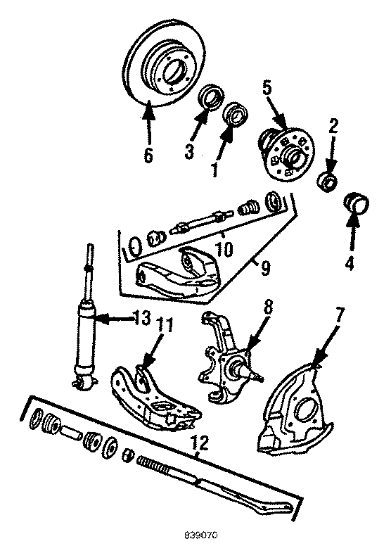 Diagram WHEELS & FRONT SUSPENSION. for your 2009 Toyota Venza   