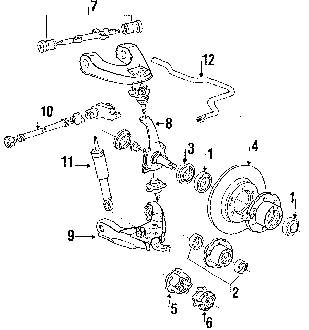 Diagram WHEELS & FRONT SUSPENSION. for your 1986 Toyota Camry   