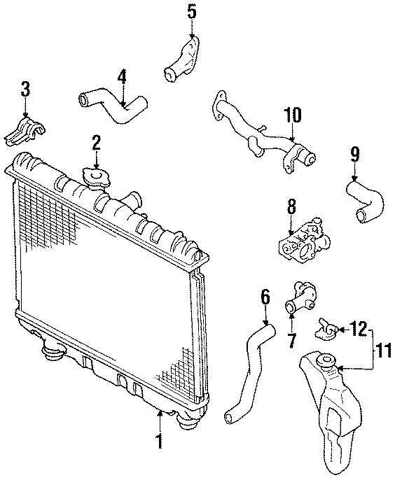 Diagram RADIATOR & COMPONENTS. for your 2014 Toyota Tundra 4.6L V8 A/T RWD SR Extended Cab Pickup Fleetside 