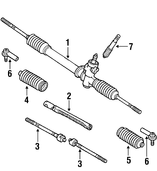 Diagram STEERING GEAR & LINKAGE. for your 1990 Toyota Corolla 1.6L A/T FWD DLX Sedan 