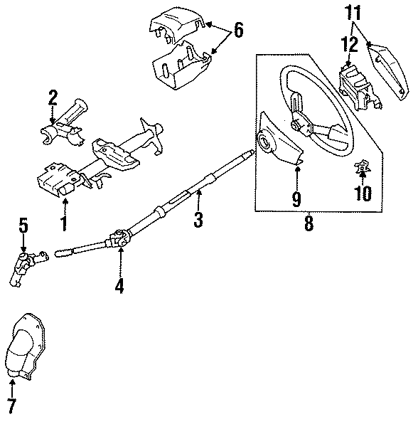 Diagram STEERING COLUMN & WHEEL. for your 1986 Toyota 4Runner   