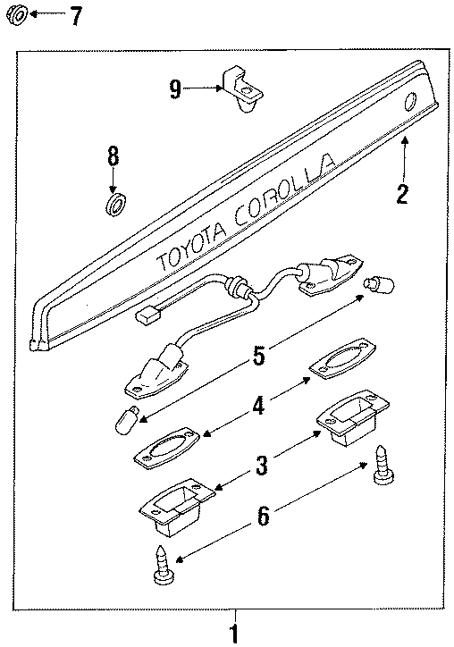 Diagram REAR LAMPS. LICENSE LAMPS. for your Toyota