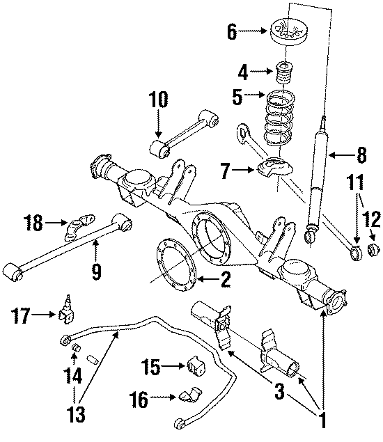 Diagram REAR SUSPENSION. SUSPENSION COMPONENTS. for your Toyota