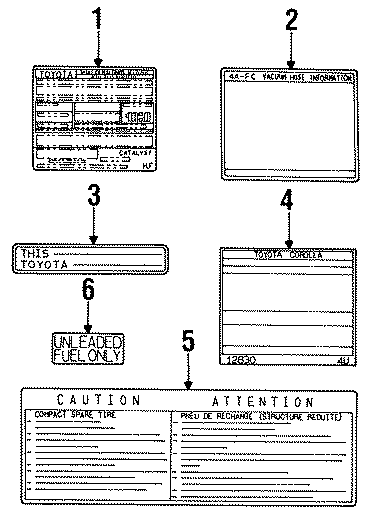 Diagram INFORMATION LABELS. for your Toyota