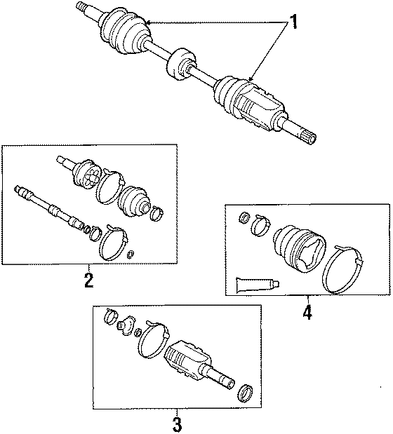 Diagram FRONT SUSPENSION. AXLE SHAFT. for your 1990 Toyota Corolla 1.6L A/T FWD SR5 Coupe 