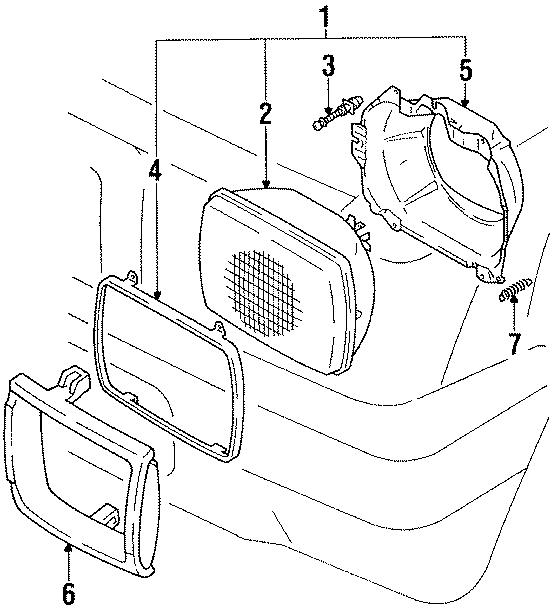 Diagram FRONT LAMPS. HEADLAMPS. for your 1985 Toyota 4Runner 2.4L M/T SR5 Sport Utility 