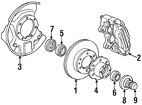 Diagram FRONT SUSPENSION. BRAKE COMPONENTS. for your 2021 Toyota Sequoia  Platinum Sport Utility 