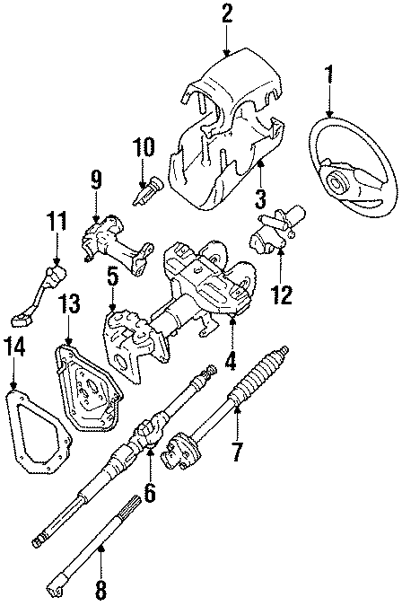 Diagram STEERING COLUMN COMPONENTS. for your Toyota 4Runner  