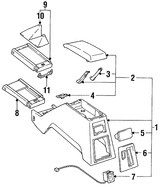 Diagram CENTER CONSOLE. for your 2002 Toyota Tundra 4.7L V8 A/T RWD Limited Extended Cab Pickup Fleetside 