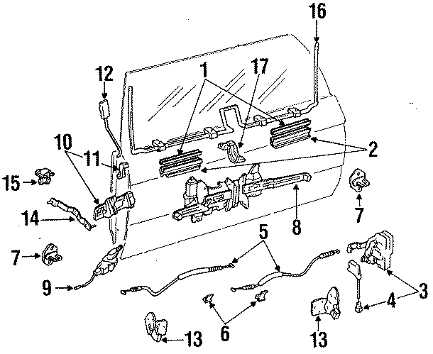 Diagram TAIL GATE. HARDWARE. for your 1996 Toyota Camry 2.2L A/T LE SEDAN 