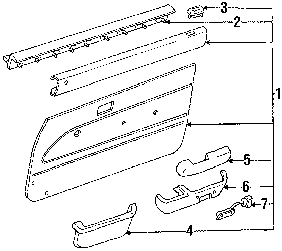 Diagram INTERIOR TRIM. DOOR PANEL. for your 1991 Toyota Previa   