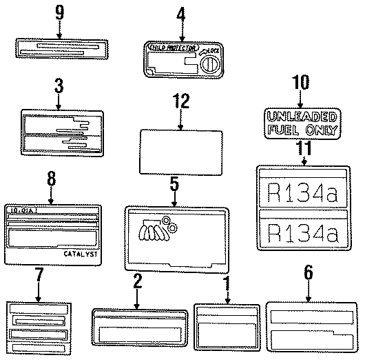 Diagram INFORMATION LABELS. for your Toyota