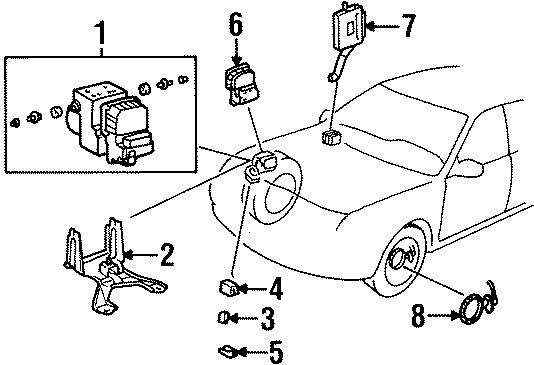 Diagram ELECTRICAL. ABS COMPONENTS. for your 1993 Toyota Corolla   