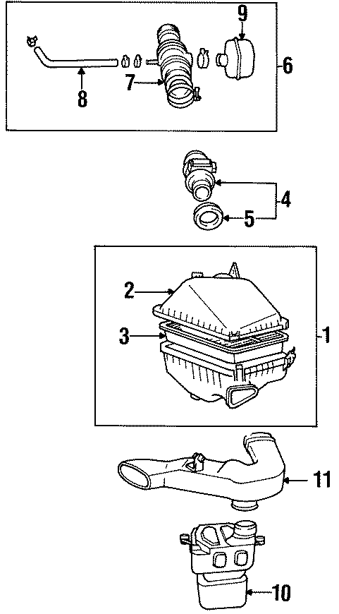 Diagram ENGINE / TRANSAXLE. AIR INTAKE. for your 2003 Toyota Corolla   