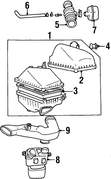 Diagram ENGINE / TRANSAXLE. AIR INTAKE. for your 1988 Toyota Corolla   